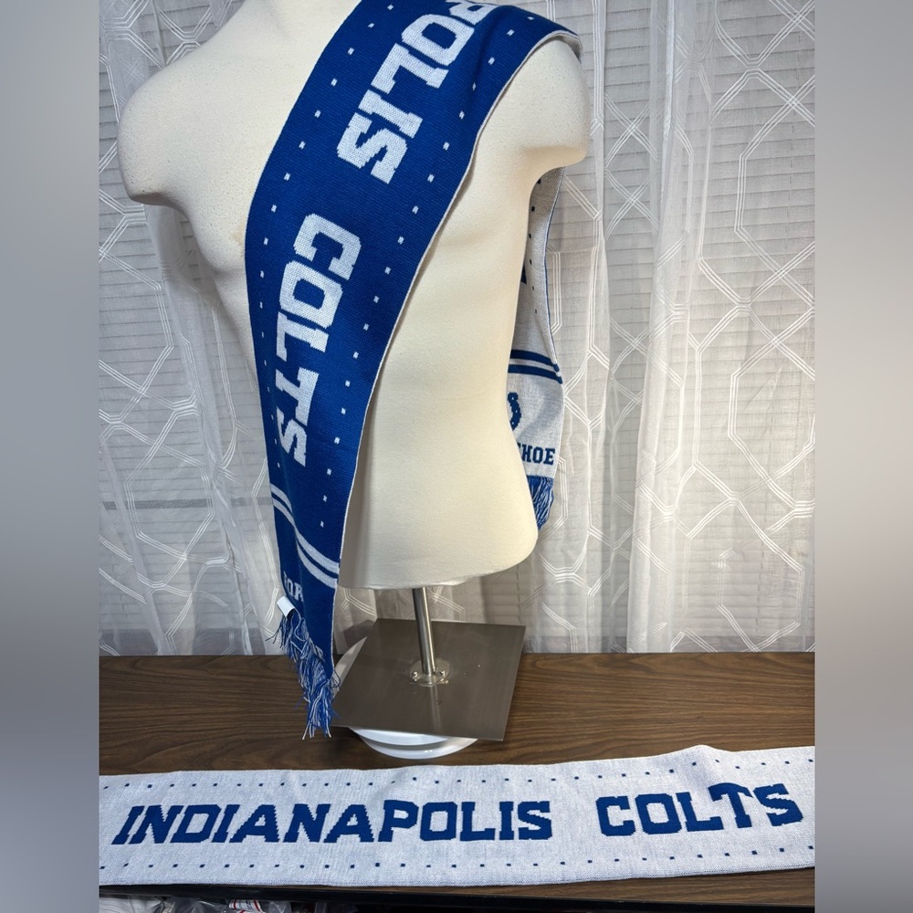 Indianapolis Colts Blue and White Scarves 62”L 7”W giveaways at last home game